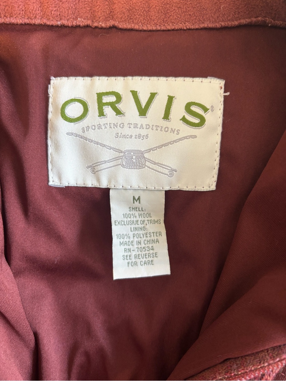 Orvis Zip-Up Sweater Jacket - Rust - Picture 3 of 3